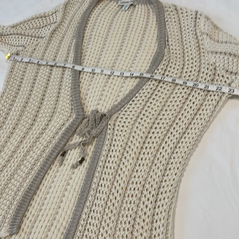 Coldwater Creek | crochet knit tie front cardigan sweater sz L/XL